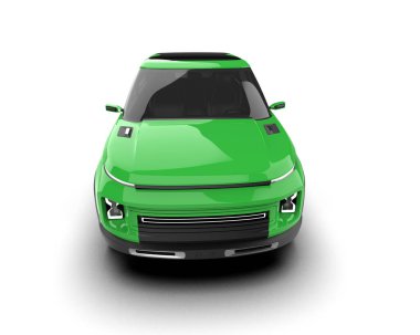 modern yeşil araba beyaz üzerine