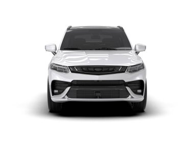 Beyaz lüks cip. Beyaz bir arka planda. 3d oluşturma