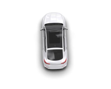 beyaz modern araba - üst görünüm.