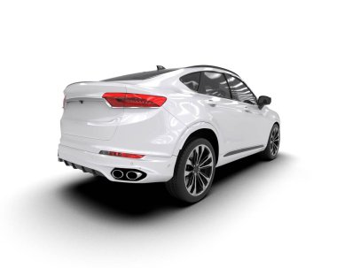 beyaz lüks modern araba beyaz arka planda izole