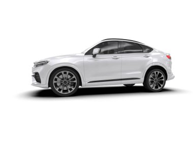 Beyaz arka planda modern şehir arabası.