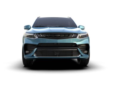 modern SUv beyaz arkaplanda izole edildi. 3d görüntüleme - illüstrasyon