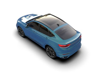 Mavi spor araba, yan görüş. izole