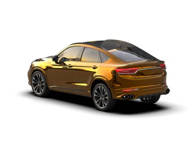 Modern lüks araba beyaz arka planda izole edilmiş. 3 boyutlu.