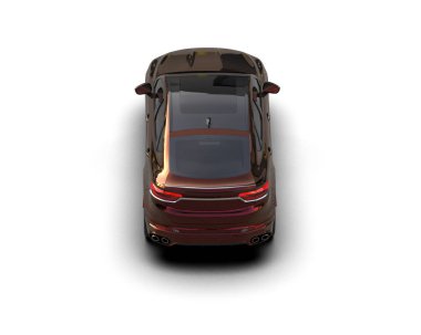 Modern araba arka planda izole edilmiş. 3D görüntüleme - illüstrasyon