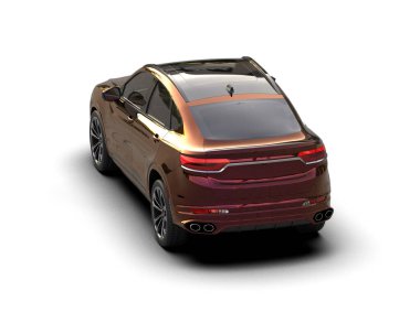 Beyaz arka planda bir araba. yüksek çözünürlüklü 3D model. 3 Boyutlu Hazırlama