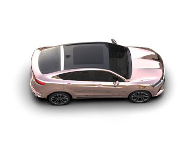 Beyaz arka planda izole edilmiş lüks araba 3 boyutlu çizim - illüstrasyon