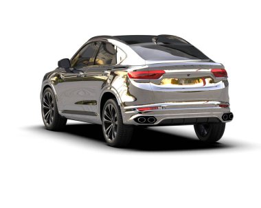 Modern lüks SUV beyaz arka planda izole edilmiş. 3d illüstrasyon