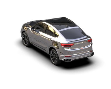 Beyaz arka planda modern bir araba. 3 boyutlu resimleme