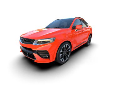 modern lüks kırmızı sedan araba