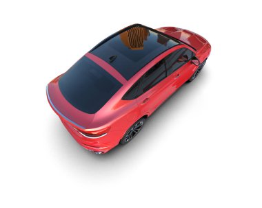 modern kırmızı araba - 3 boyutlu illüstrasyon