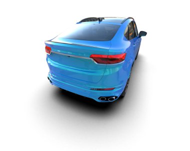 açık mavi arka planda modern araba