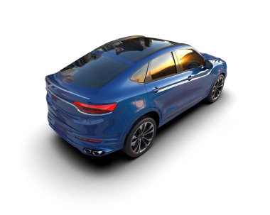 mavi modern spor araba - 3D görüntüleme