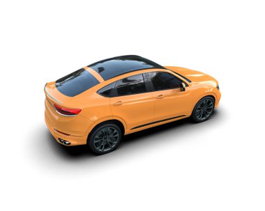 Hafif arka planda modern kompakt araba. Genel dost arabası.