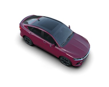 modern araba beyaz arka planda izole edildi. 3 boyutlu çizim - illüstrasyon