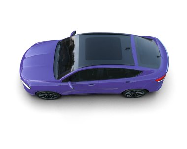 Gri arka planda bir araba. 3d oluşturma