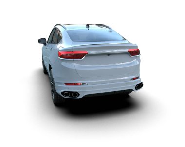 modern lüks araba gri üzerinde izole.