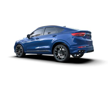 mavi modern spor araba - ön manzara