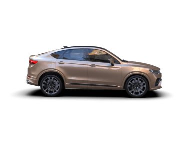 Arka planda bir araba. 3D görüntüleme - 3d illüstrasyon.