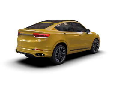 sarı modern spor araba - yan görünüm