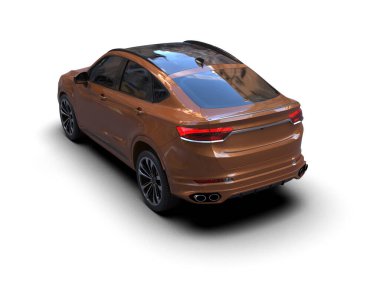 araba beyaz arkaplanda izole edildi. 3d görüntüleme - illüstrasyon