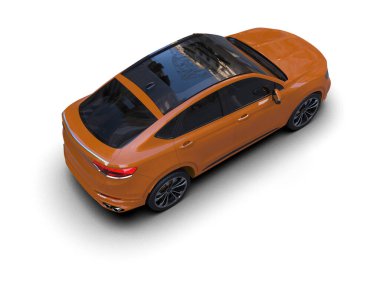 modern araba beyaz arka planda izole edilmiş.