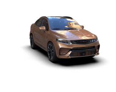 Beyaz arka planda modern bir araba. araba konsepti. 3d oluşturma