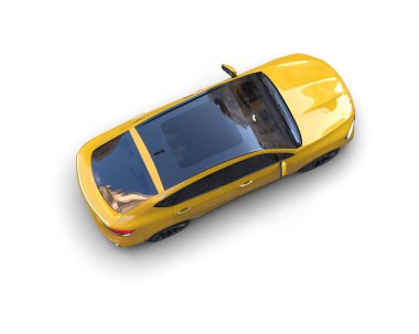 Sarı modern şehir arabası