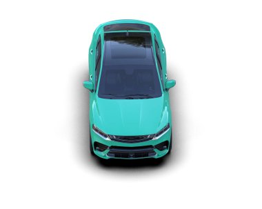 Modern araba beyazda izole edilmiş. 3d oluşturma