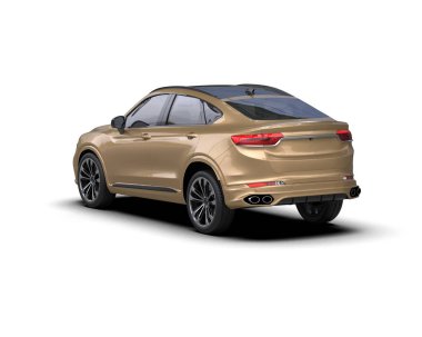 Modern araba beyazda izole edilmiş. 3D görüntüleme - illüstrasyon