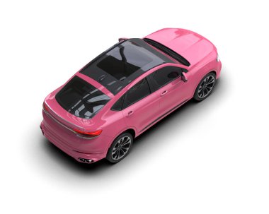 Pembe spor araba 3 boyutlu izole edilmiş