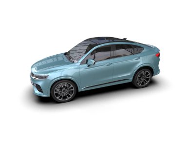 Araba sedanı beyazda izole edilmiş. 3D görüntüleme - sedan