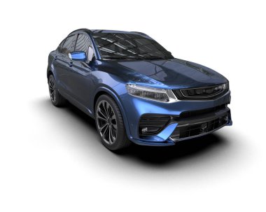 Beyaz arka planda siyah araba.