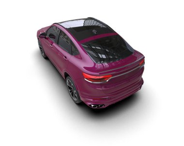 Araba beyaz arka planda izole edilmiş. 3d illüstrasyon.