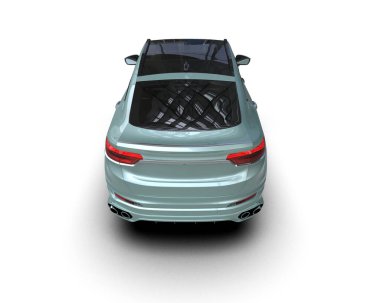 modern araba beyaz arka planda izole edildi. 3 d illüstrasyon