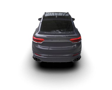 Modern araba arka planda izole edilmiş. 3D görüntüleme - illüstrasyon