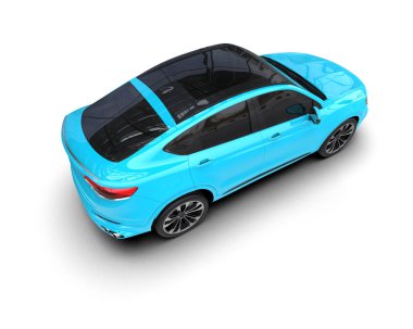 modern mavi şehir arabası - yan görünüm