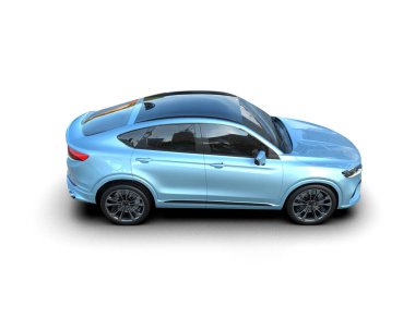 Araç beyaz arkaplanda izole edildi. 3 boyutlu görüntüleme.