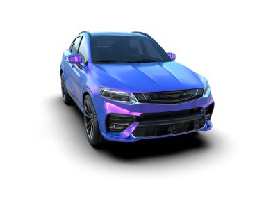 Modern şehir geçidi beyazlar üzerinde izole edilmiş. 3D görüntüleme - illüstrasyon