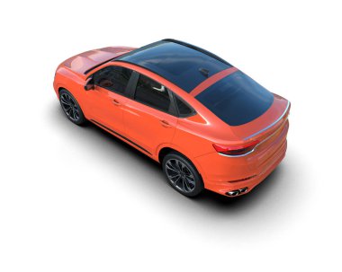 turuncu modern spor araba beyaz arka planda izole