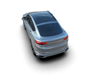 Araç beyaz arka planda izole edilmiş. 3 Boyutlu Hazırlama