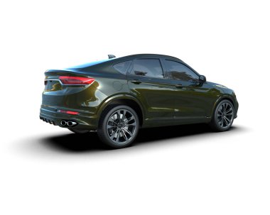 Beyaz arka planda modern lüks SUV. 3d oluşturma