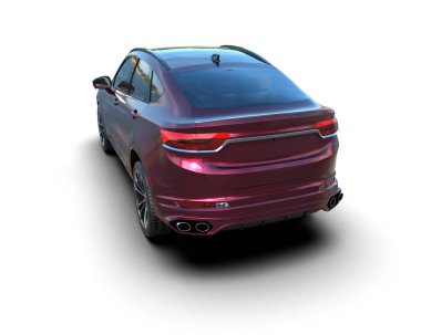 modern araba beyaz arka planda izole edildi. 3 boyutlu görüntüleme -