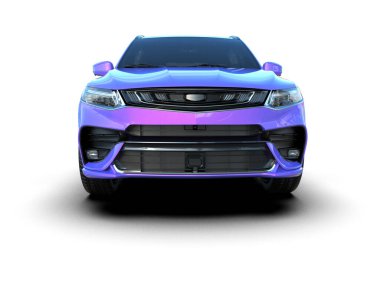 mavi modern araba izole edilmiş