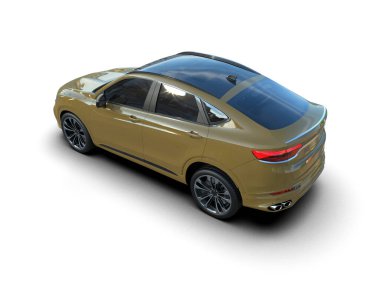 Beyaz bir arka plan üzerinde izole modern kompakt araç