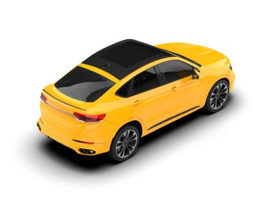 modern şehir arabası kırpma yolları ile beyaz arka planda izole.