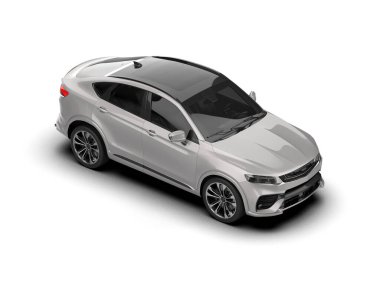 Arkaplanda izole edilmiş araba - 3D görüntüleme - resimleme - ön görünüm