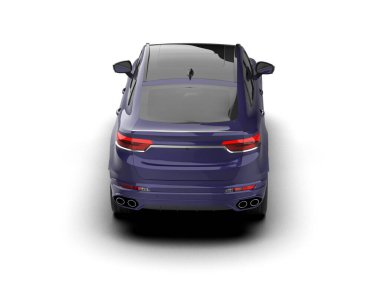 Beyaz arka planda modern bir araba. 3D görüntüleme - illüstrasyon