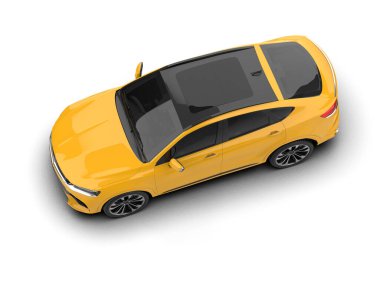 araba sarısı renk beyaz arkaplanda izole