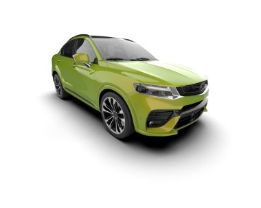 Arka planda modern bir araba. 3 d